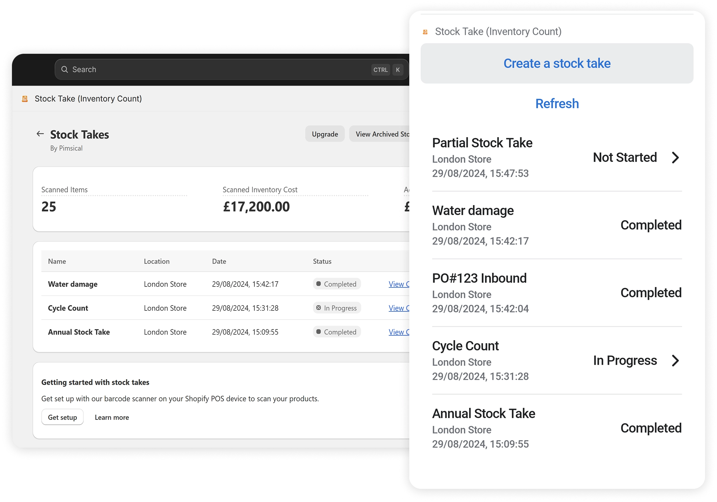 Stock Takes screenshots